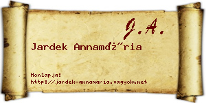Jardek Annamária névjegykártya